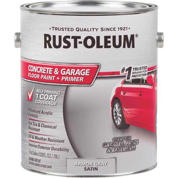 Rust-Oleum Concrete &amp; Garage Floor Paint &amp; Primer, 1 Gal., Armor Gray