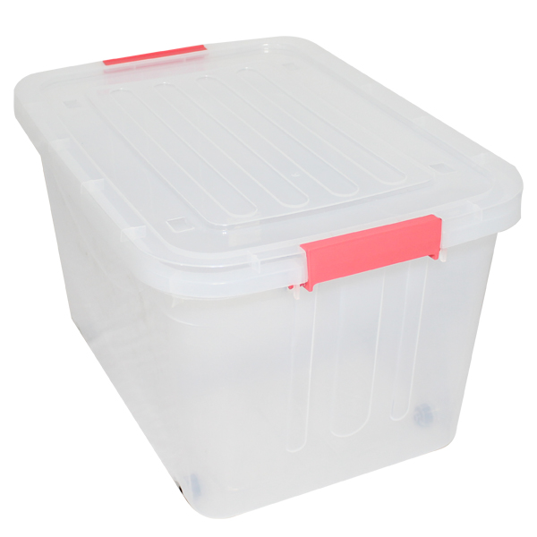 Duramade 65L Plastic Storage Tote With Wheels 23 x 17 x 13.5 In.