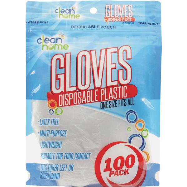 ****Clean Home Gloves Plastic Disposable 100 Count