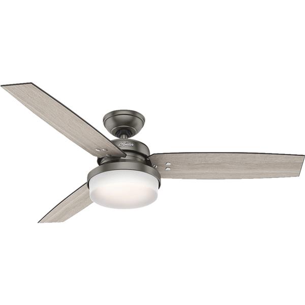 Hunter Sentinel 52 In. Brushed Slate Ceiling Fan with Light Kit (C.F.M - 2804)