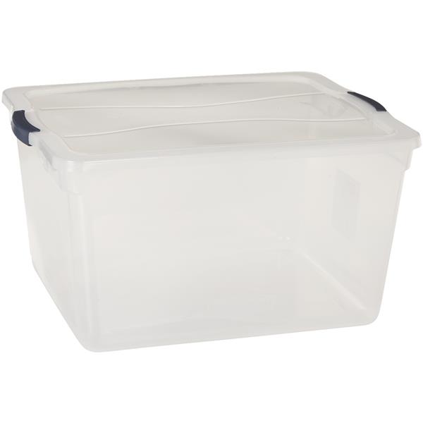 Rubbermaid Clever Store Latching Lid Storage Tote 71 Qt. Clear