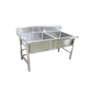 ^Royal Homes Double Sink with Stand 201 Stainless 150x70x80cm (59x27.5x31.5 In.)