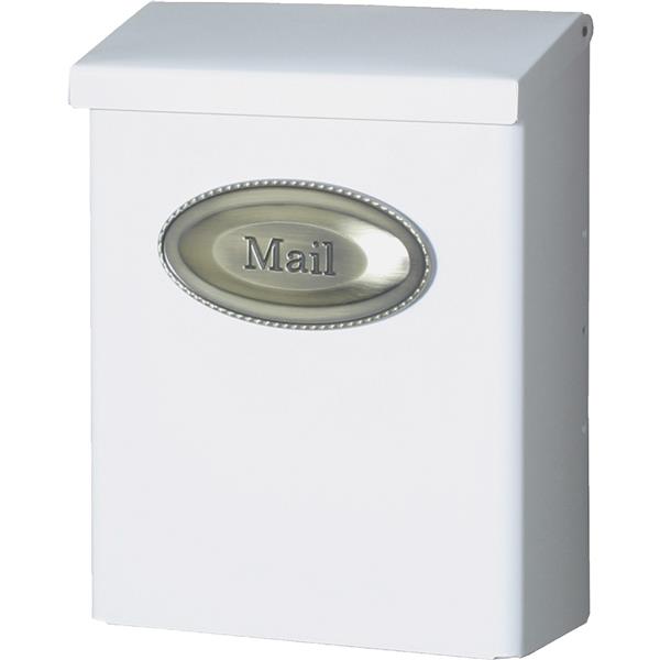 Gibraltar Designer Vertical Wall Mount Mailbox, White