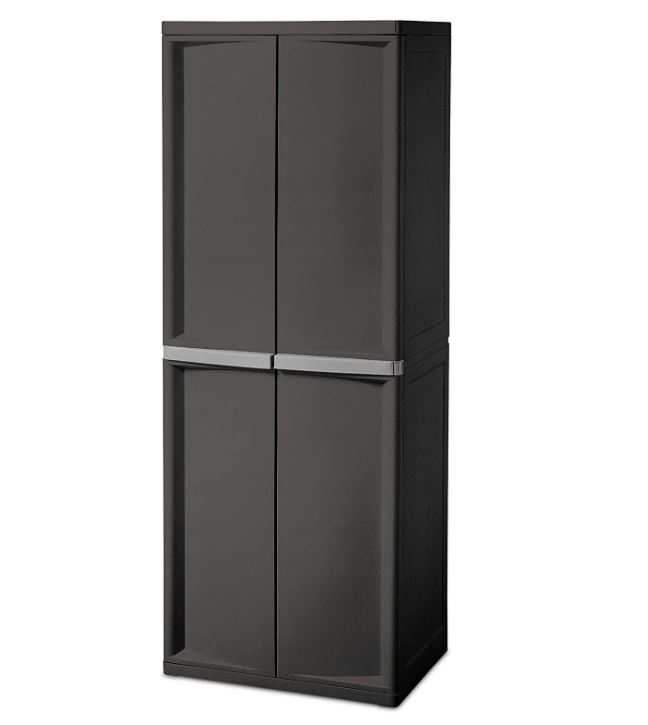 Sterilite 4-Shelf Cabinet, Flat Grey