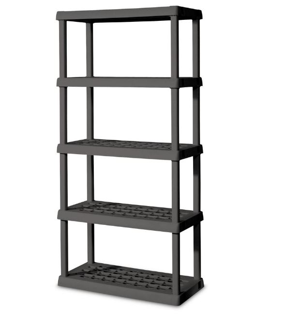 Sterilite 5-Tier Shelving Unit, Flat Grey 75.25 x 36 x 18 In.