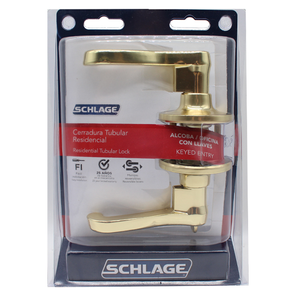 ****	Schlage Golden Lever Argos Keyed Entry 605 BST 7707007710217