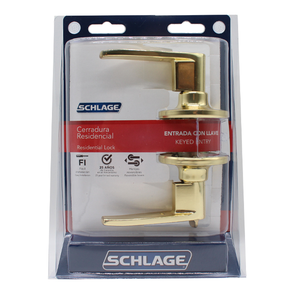 Schlage Golden Lever Kore Keyed Entry 605 BST 7707007710255