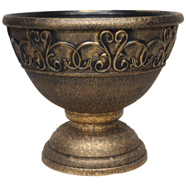 Royal Homes Flowerpot 20.5x18.5in, Gold/ Silver/ Copper