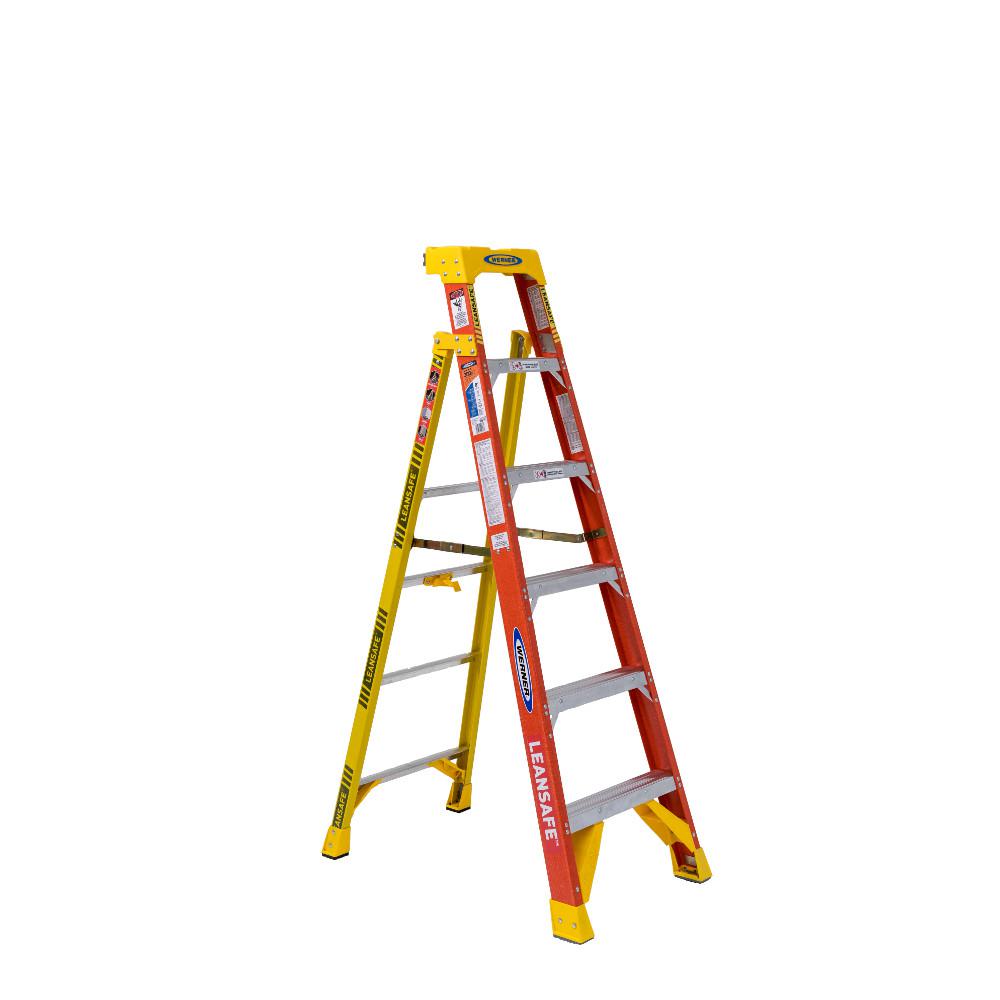 Werner Leansafe 6 Ft. Fiberglass Leaning Step Ladder with 300 lb. Load Capacity