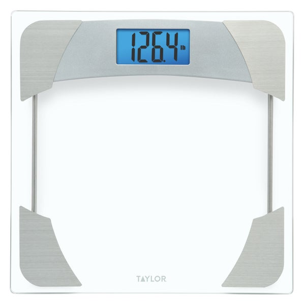 Taylor Digital Glass Bathroom Scale with Stainless Steel Accents