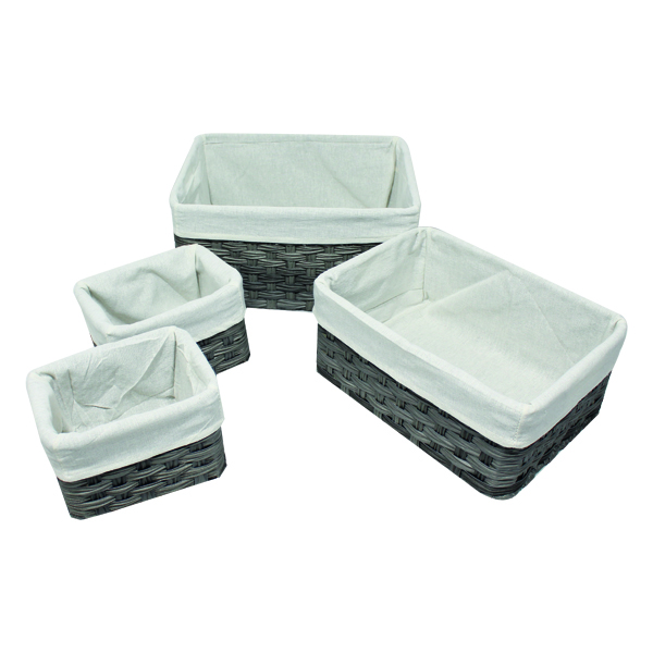 Royal Homes Woven Storage Boxes, 4pc Set