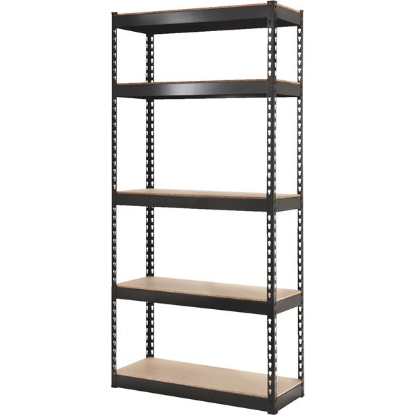 Do it Best L-Beam 5-Tier Shelving 34x14x72in, Black Steel