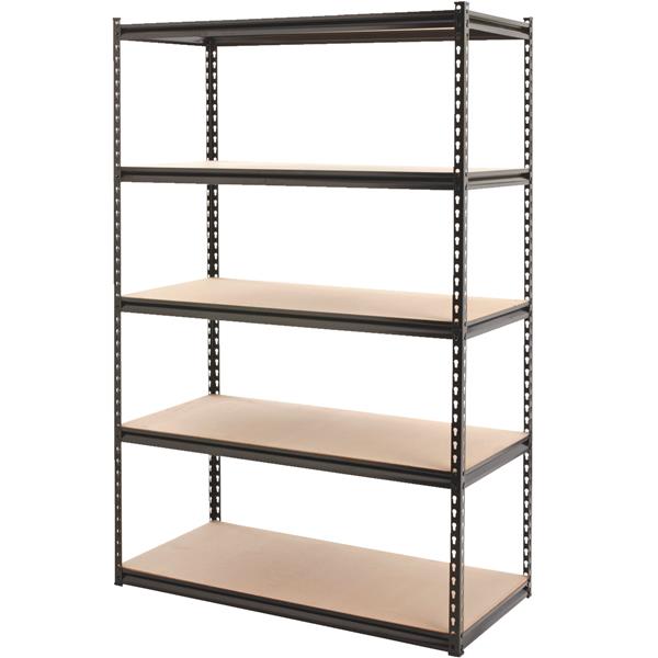 Z-Beam Steel 5-Tier Shelving 48 In. x 72 In. x 24 In. Black