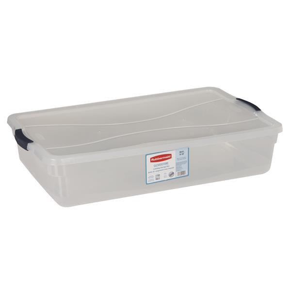 Rubbermaid Clever Store Latching Lid Storage Tote 41 Qt. Clear