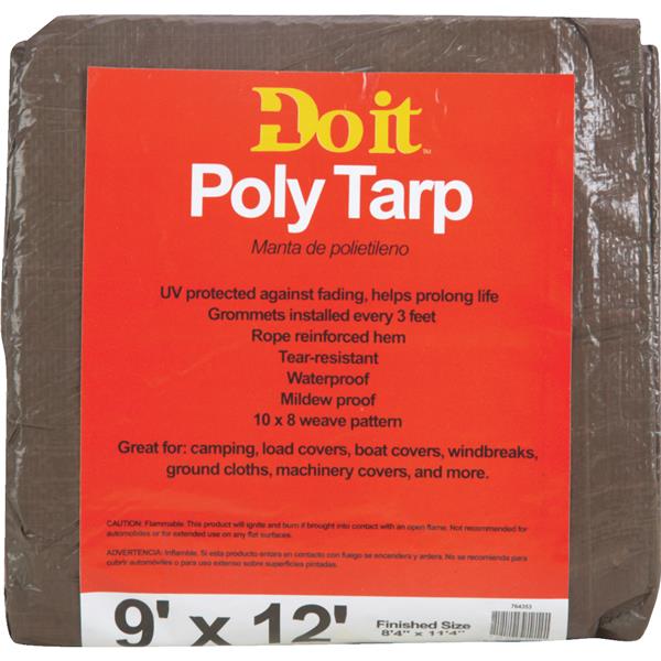 ****Do it Best 1 Side Green/1 Side Brown Woven 9 Ft. x 12 Ft. Medium Duty Poly Tarp