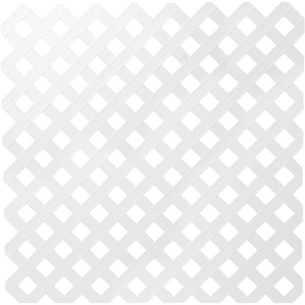 Deckorators Vinyl Privacy Lattice Panel 4 Ft. W x 8 Ft. L x 1/8 In. Thick, White