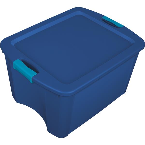 Sterilite Latch &amp; Carry Storage Tote 18 Gal. Blue