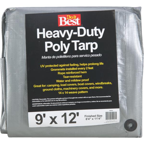 ****Do it Best Silver Woven 9 Ft. x 12 Ft. Heavy Duty Poly Tarp