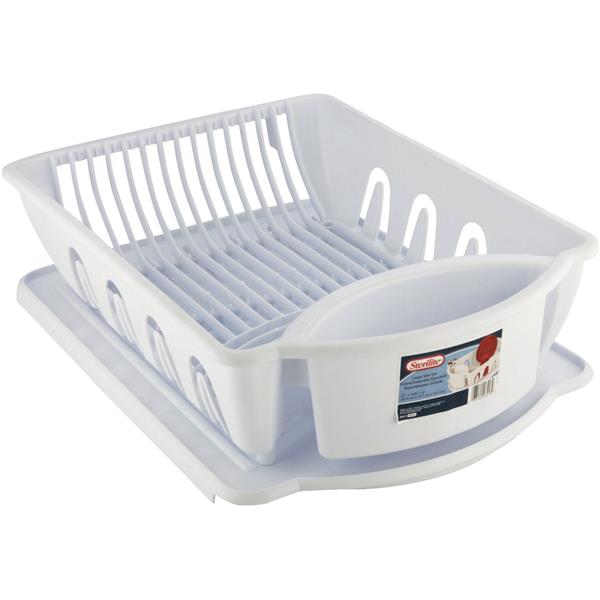 Sterilite 2-Piece Ultra Sink Dish Drainer Set 21 x 14.5 x 6 In., White