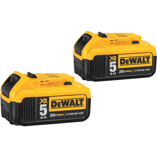 ****DeWalt Tool Battery Premium 20 Volt MAX XR Lithium-Ion 5.0 Ah 2-pack