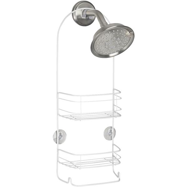 iDesign Rondo 2-Basket Shower Caddy, White