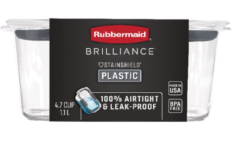 Rubbermaid Brilliance Rectangle Food Storage Container 4.7 C. Clear