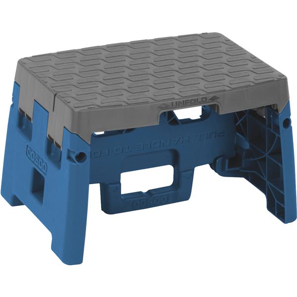 COSCO 1-Step Folding Step Stool, Blue/Gray