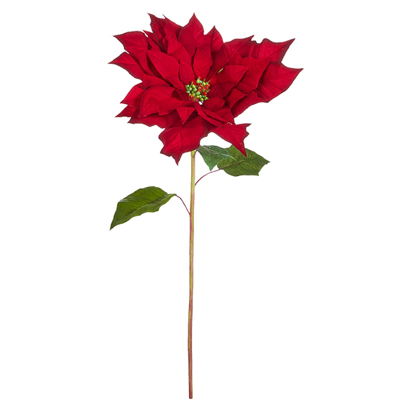 ****30In. Red Poinsettia Stem