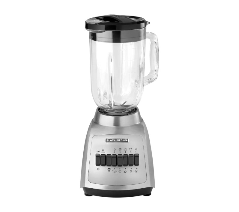 Black &amp; Decker Blender 10-speed Glass Jar, Stainless Steel