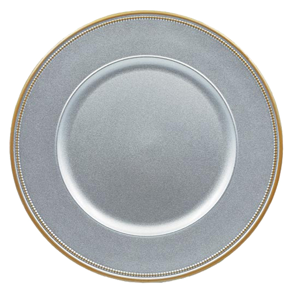 Decore Round Charger Plate Plastic, Silver