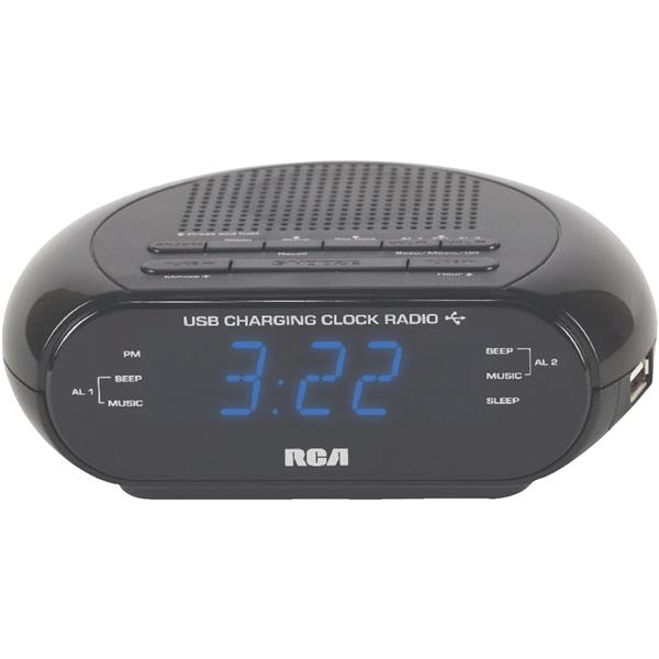 RCA USB Dual Alarm Clock Radio