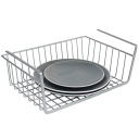 ****Home Basics Large Under Shelf Basket, Silver Vinyl-Coated Steel