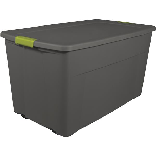 Sterilite Latched Wheeled Storage Tote 45 Gal. Gray