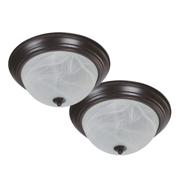 Royal Homes Twin Pack Indoor Ceiling Lamp Flush Mount Dark Brown