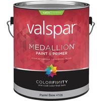 Valspar Medallion 100% Acrylic Paint &amp; Primer Satin Exterior House Paint, Pastel Base, 1 Gal.