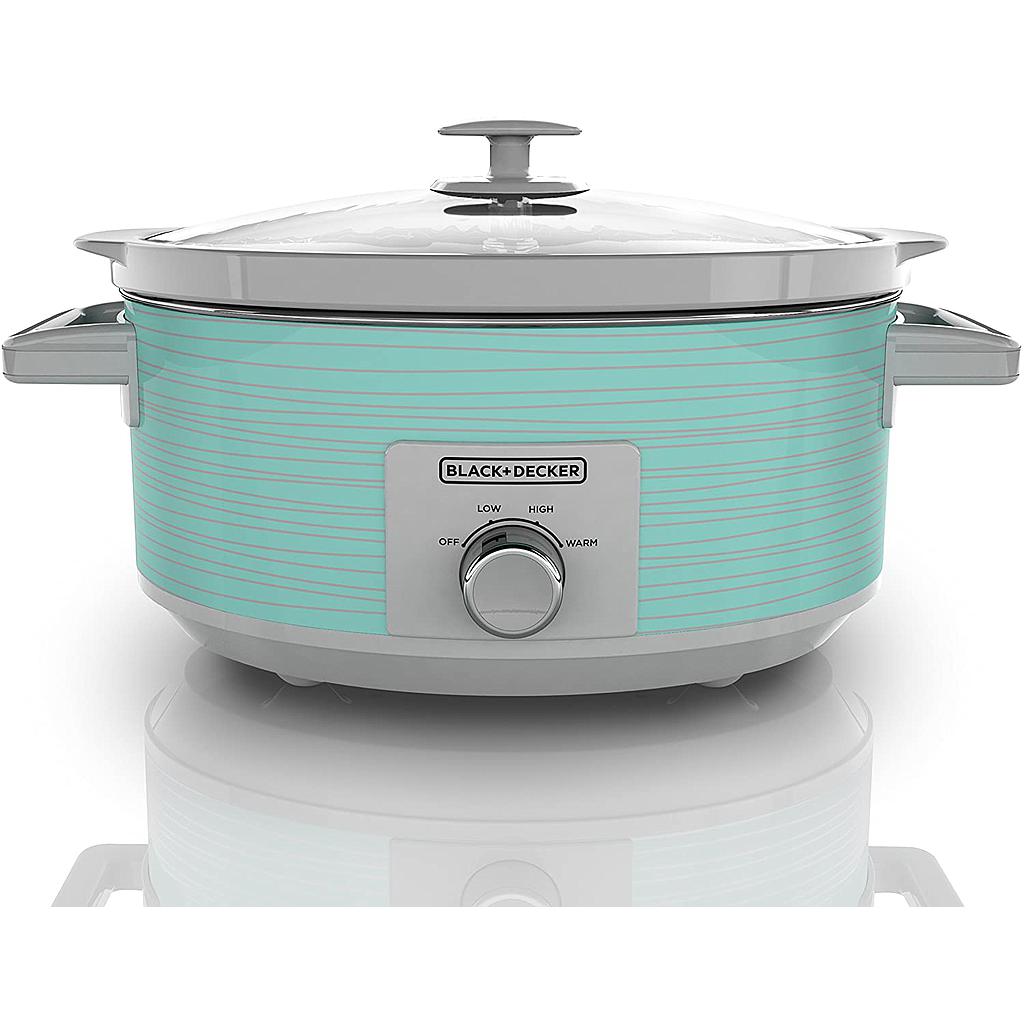 ****Black &amp; Decker 7 Qt. Dial Control Slow Cooker w/Built in Lid Holder, Teal