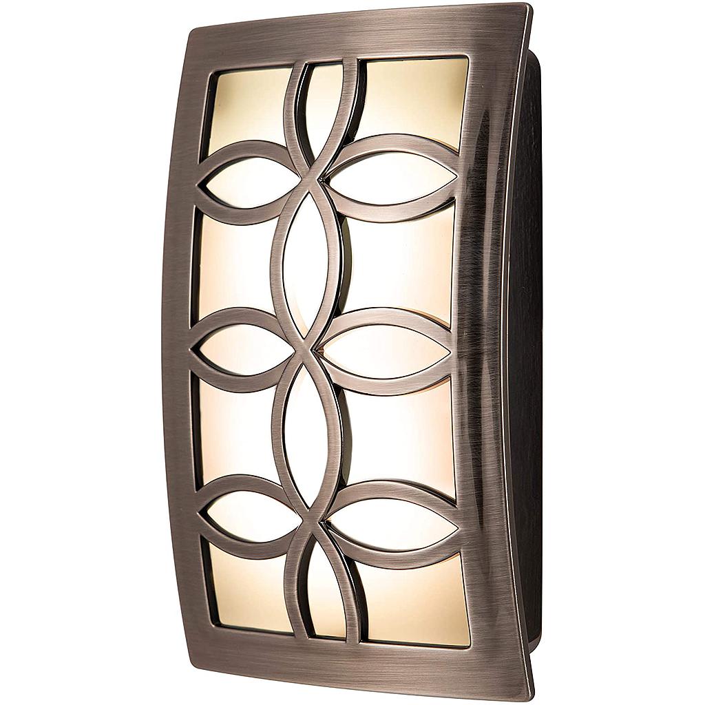 GE LED CoverLite Night Light Auto On/Off, Brushed Nickel | Leaves