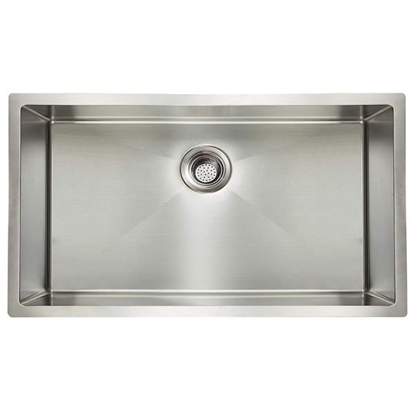 Royal Homes Single Bowl Kitchen Sink 31 x 18 x 9 In. 304 Stainless