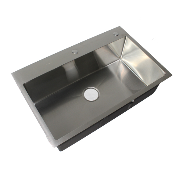 Royal Homes Single Bowl Kitchen Sink 30.75 x 19.75 x 8.75 In. 304 Stainless