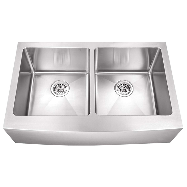 Royal Homes Double Bowl Apron Kitchen Sink 33&quot; x 18&quot; (838 × 457 mm) 304 Stainless