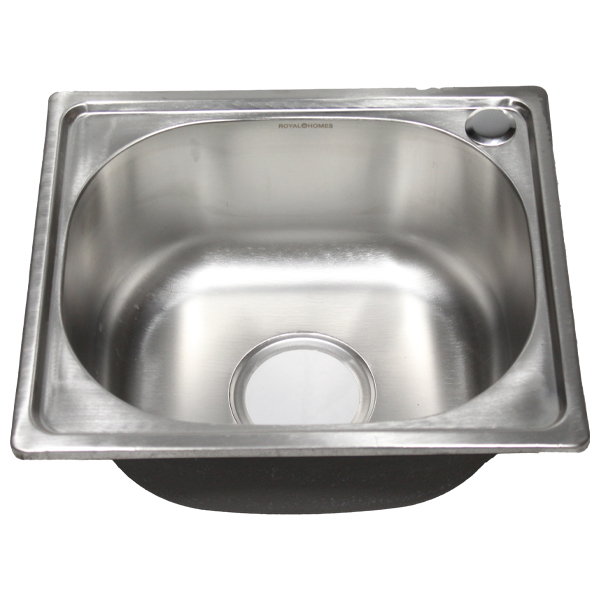 Royal Homes Kitchen Sink In.15x12.5x6.5In.- 304 Stainless Steel