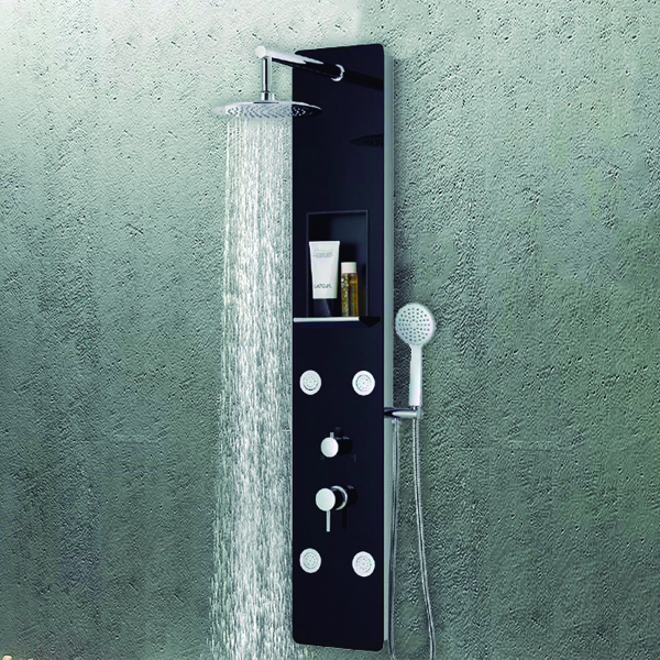 Royal Homes Shower Panel - 304 Stainless Steel, Black