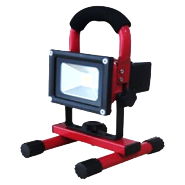 ****General Lighting-10W LED Portable Work Light RED &amp; Matt Black Finish 4000K 85-277V 50/60HZ