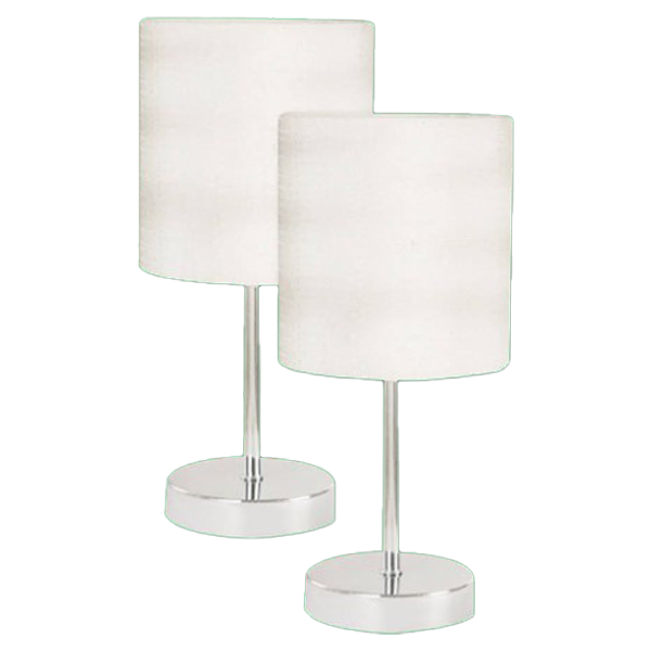 Ike Lite Table Lamp 1-Light Chrome E14 40W (TWIN PACK)