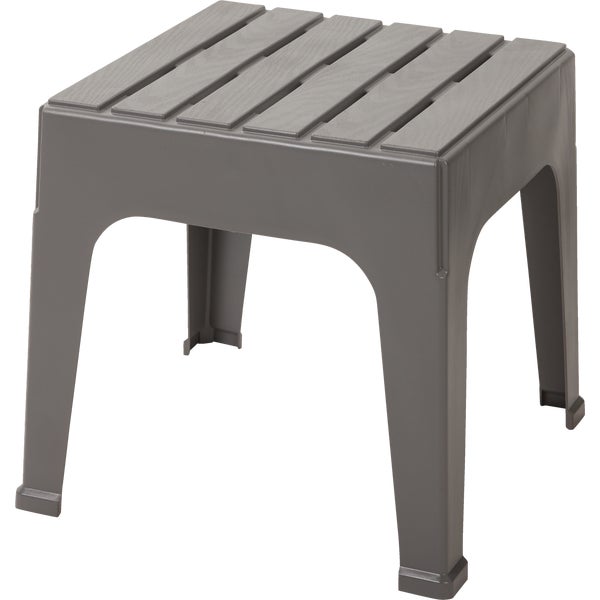 Adams Big Easy Square Resin Stackable Side Table Gray 18.9 In.