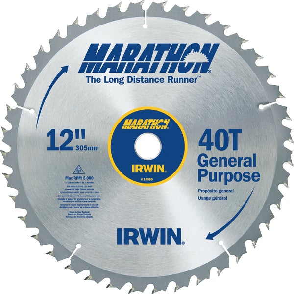 ****Irwin Marathon 12 In. 40-Tooth General Purpose Circular Saw Blade