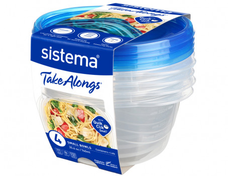 ****Sistema 4-pk TakeAlongs 760ml Small Bowls