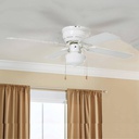 Home Impressions Ceiling Fan w/ Light Kit 42 In White. (C.F.M - 3000)