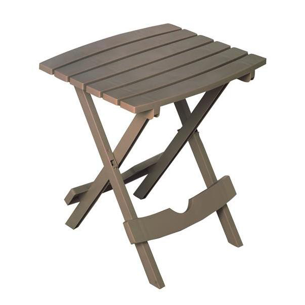 Adams Quik-Fold Rectangle Resin Folding Side Table 15 In. x 17.5 In., Biscuit