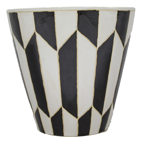 ****Classy Homes Ceramic Plant Pots Black / White S